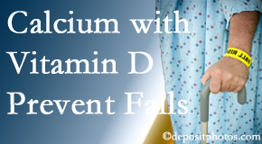 Calcium and vitamin D supplementation may be recommended to Vancouver chiropractic patients who are at risk of falling.