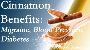 Vancouver Disc Centers shares research on the benefits of cinnamon for migraine, diabetes and blood pressure.