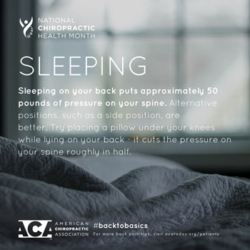 Vancouver Disc Centers recommends putting a pillow under your knees when sleeping on your back.