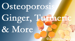 Vancouver Disc Centers shares benefits of ginger, FLL and turmeric for osteoporosis care and treatment.