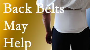 Vancouver back pain sufferers wearing back support belts are supported and reminded to move carefully while healing.