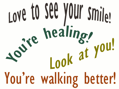 Use positive words to support your Vancouver loved one as he/she gets chiropractic care for relief.